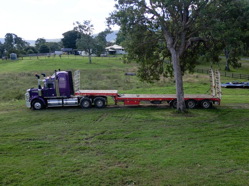 Float ready to move machinery to site